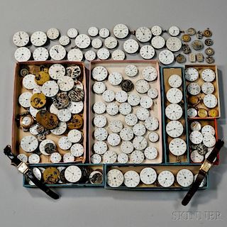 Large Group of American Watch Movements