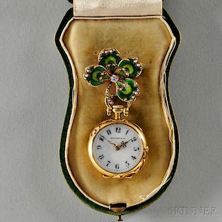 Foster & Co. 18kt Gold Lady's Open-face Pendant Watch