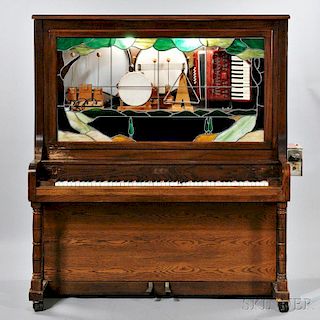 Oak Case Aolian Nickelodeon Player Piano