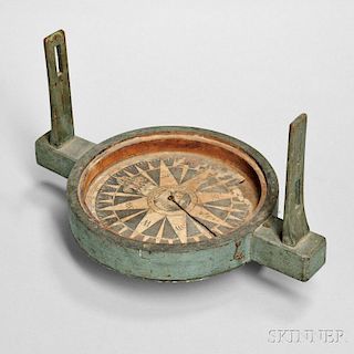 Jacob Quincy Green-painted Surveyor's Compass