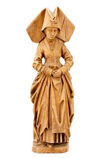 Terracotta Sculpture of a 15th C. Woman, 20th C.