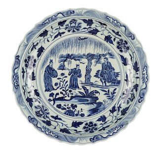 Chinese Export Porcelain Charger w/ Figural Scene