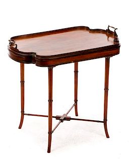 Regency Style Marquetry Inlaid Tray Top Table