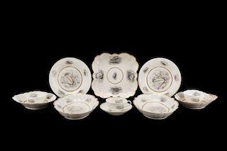 11 Piece Group of Worcester Shell Motif China