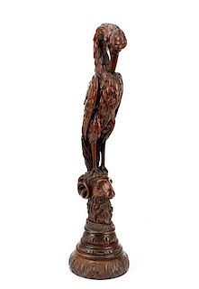 Carved & Stained Wood Figural Group, 20th C.