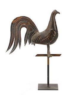 American Copper Weather Vane, Rooster on Stand