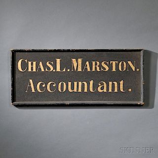 "CHAS. L.MARSTON./Accountant." Trade Sign