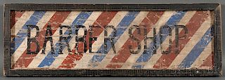 Painted "BARBER SHOP" Trade Sign