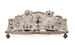 c.1905 English Sterling Silver Standish, Howson