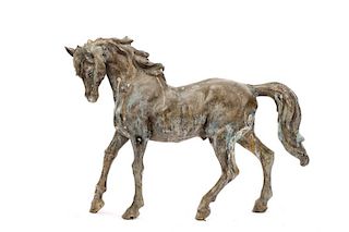 Bronze Garden Sculpture of a Standing Horse