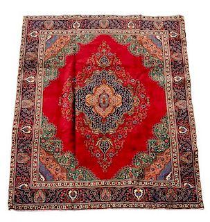 Hand Woven Persian Tabriz Carpet - 9' 5" x 12' 7"