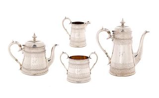 Fine Victorian Sheffield Sterling Tea Set, 1866