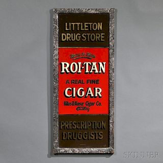 Reverse-painted "Littleton Drug Store" Sign