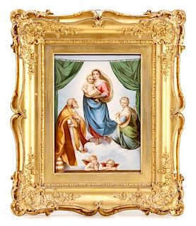 Meissen Porcelain Plaque, The Sistine Madonna