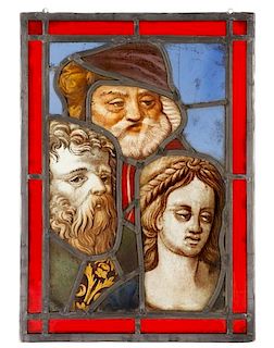 16th C. Stained Glass, Susanna & The Elders