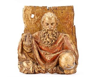 17th C. German Giltwood Relief, God the Father