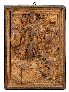 16th C. Gilt and Polychrome Carving - Resurrection