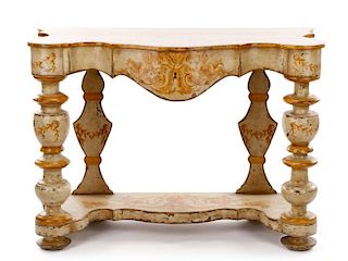 Baroque Style Polychrome Console Table
