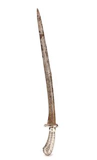 Fine Yataghan Sword with Damascus Steel Blade