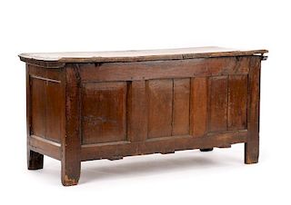 18th C. William and Mary Carved Oak Coffer