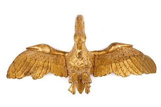 Empire Carved & Gilt Wood Swan, Early 19th C.