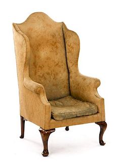 Georgian Queen Anne Walnut Wing Chair, 18th C.