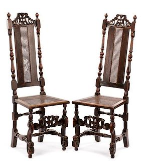Pair of William & Mary Period Side Chairs, 17th C.