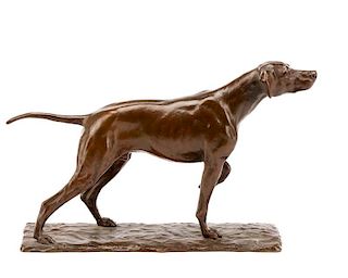 American Wiliam Clark Noble Bronze Dog Sculpture