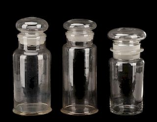 Group Of 3 Blown Glass Apothecary Jars, 19th C.