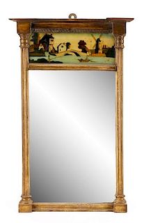 Federal Giltwood and Eglomise Mirror, 19th C.