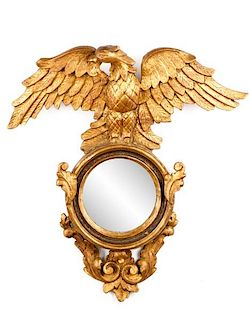 Federal Style Giltwood Bulls Eye Mirror with Eagle