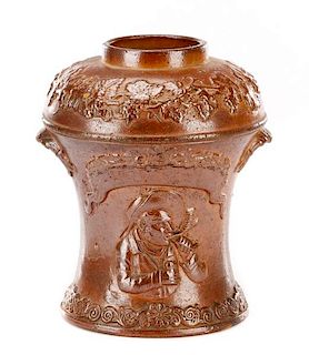 English Salt Glazed Stoneware Jug, 19th Century
