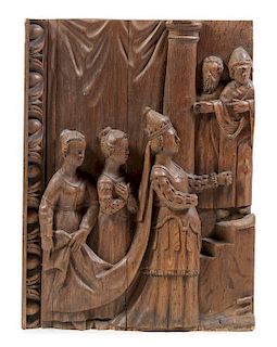 * A French or Flemish Gothic Style Oak Panel Height 26 x width 20 inches.