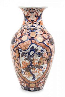 * An Imari Palette Porcelain Vase Height 16 1/4 inches.