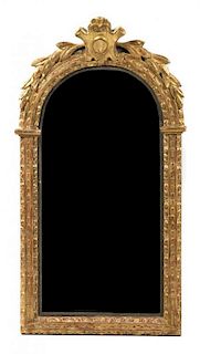 * An Italian Neoclassical Style Giltwood Mirror Height 48 x width 36 inches.