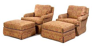 * A Group of Upholstered Furniture Height of armchairs 36 inches.