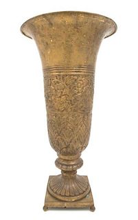 * A Neoclassical Gilt Bronze Vase Height 19 1/2 inches.