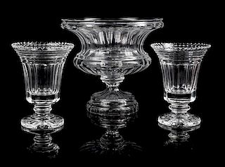 * A Collection of William Yeoward Glass Table Articles Height of bowl 10 1/2 inches.