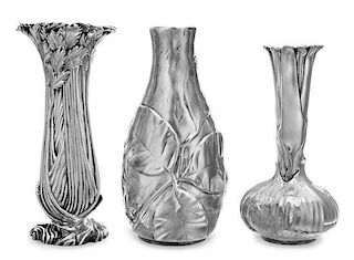 * A Group of Silver and Silver-Plate Bud Vases, , comprising an example from the Louis Comfort Tiffany Collection, Tiffany & Co.