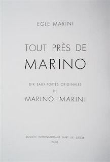 * (MARINI, MARINO) MARINI, EGLE. Tout pres de Marino. Paris, 1971. Limited, signed. Set of 10 etchings.