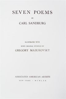 * (MASUROVSKY, GREGORY) SANDBURG, CARL. Seven Poems. NY, 1970. Limited, signed.