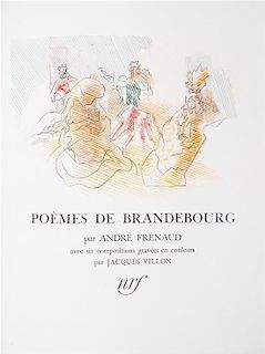 * (VILLION, JACQUES) FRENAUD, ANDRE. Poems de Brandebourg. Paris, 1947. Limited.