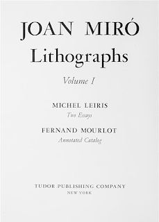 * MIRO, JOAN. Lithographs I-III. Paris and New York, 1972-75-77. 3 vols. With Miro engraver I. (4 total)