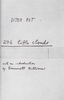 * (SOMETHING ELSE PRESS) ROTH, DIETER. 246 Little Clouds. NY, 1968. First edition.