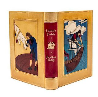 * (WEITZ-COLEMAN; RACKHAM, ARTHUR) SWIFT, JONATHAN. Gulliver's Travels. London, 1909. Finely bound by Herbie Weitz.
