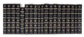 STEVENSON, ROBERT LOUIS. A set of 19 uniformly bound vols., largely first editions. London, 1879-1898. Bound by Zaehnsdorf.