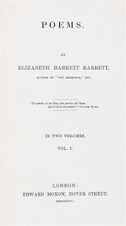 BROWNING, ELIZABETH BARRETT. Poems. London, 1845. 2 vols. First edition.