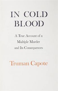 CAPOTE, TRUMAN. In Cold Blood. NY, 1965. First ed. Signed on front blank.