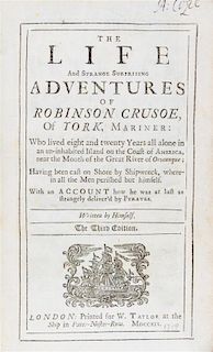 DEFOE, DANIEL. The Life and Strange Adventures of Robinson Crusoe. London, 1719. 2 vols.