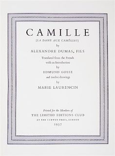 DUMAS, ALEXANDRE. Camille. London, 1937. Illustrated limited edition.
